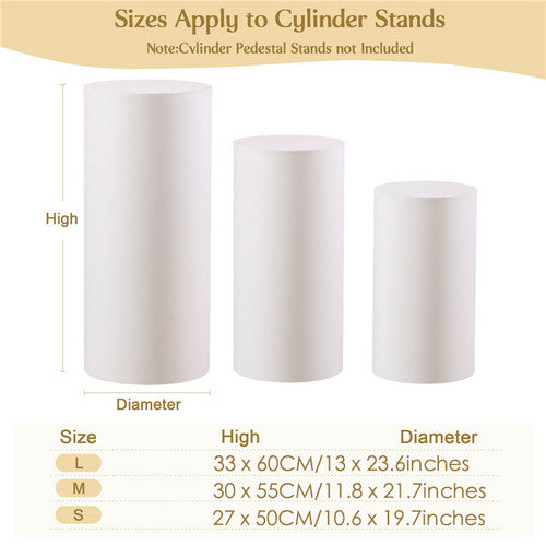 3pcs Metal Round Plinth Cylinder Pedestal Stand Wedding Decoration Cake Flower