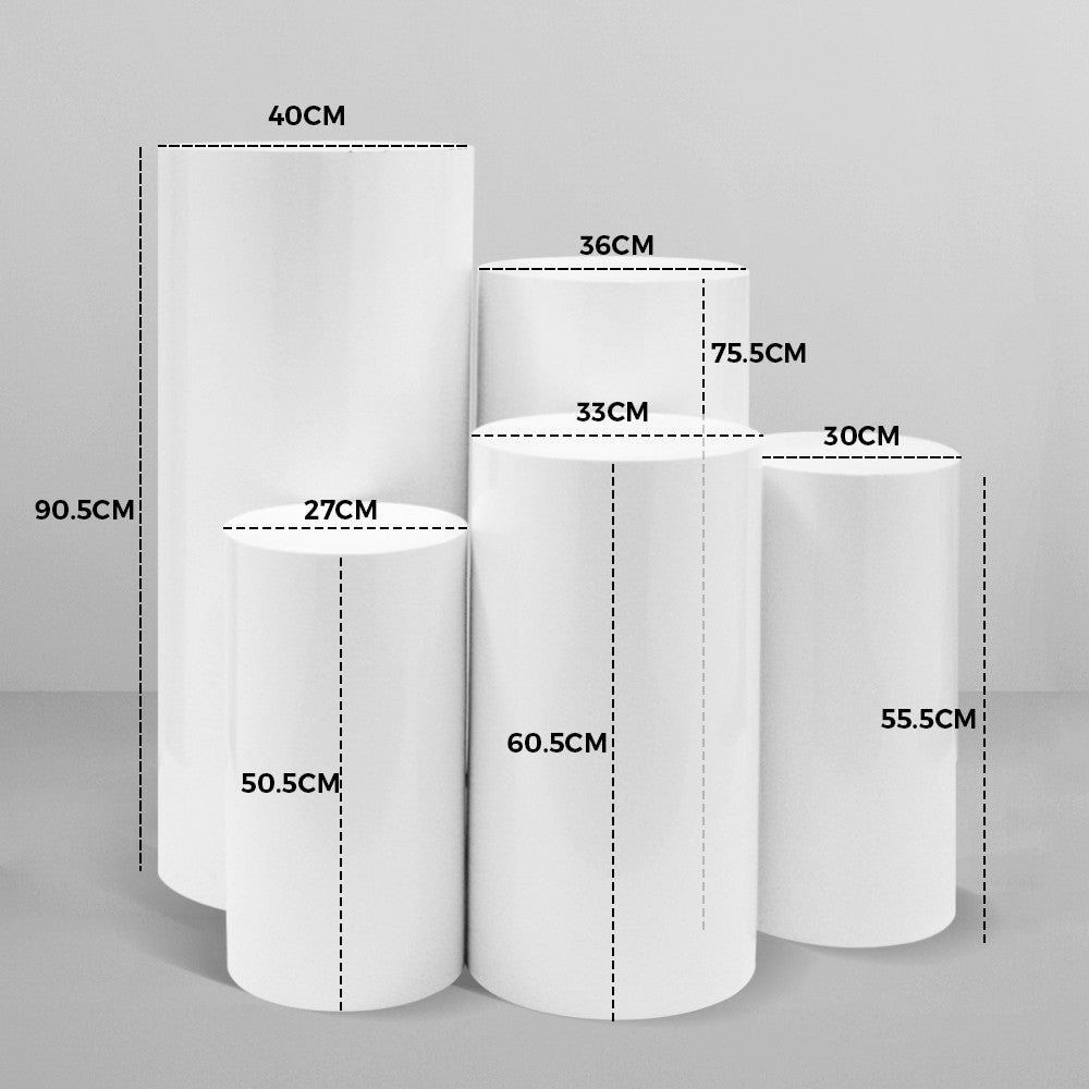 5pcs Metal Round Plinth Cylinder Pedestal Stand Wedding Decoration Cake Flower