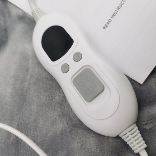 Double-side Flannel Heated Electric Throw Blanket Fast Heating Warm Washable Blue