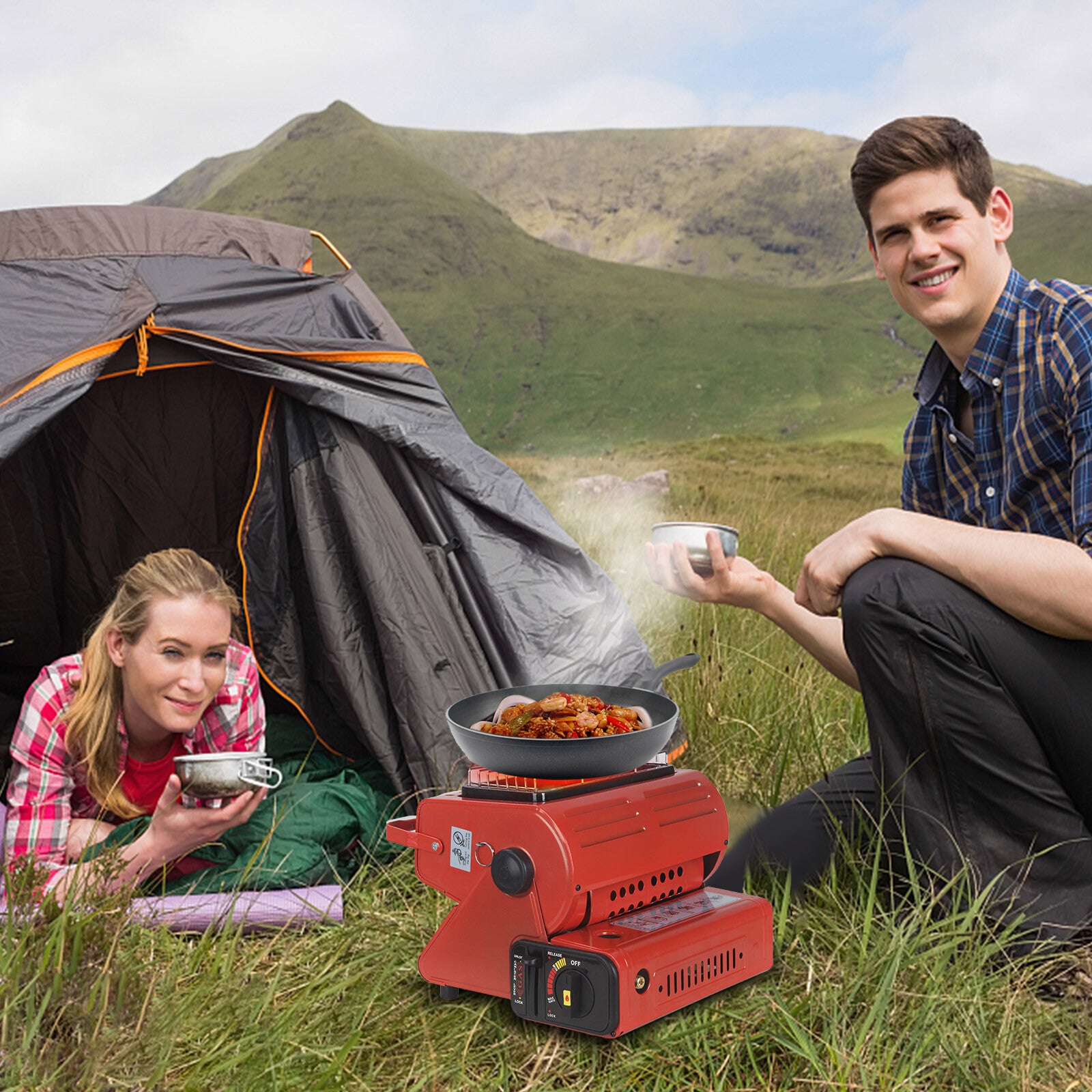 Portable Butane Gas Heater Cooker Camping Tent Outdoor Hiking Camper Survival AU