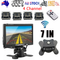 Wireless 4-Channel Split 7" Screen Monitor w/4 Reversing Camera Kit for Truck Trailer Bus