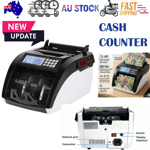 Australian Note Bill Money Cash Counter Machine with Value Count 4