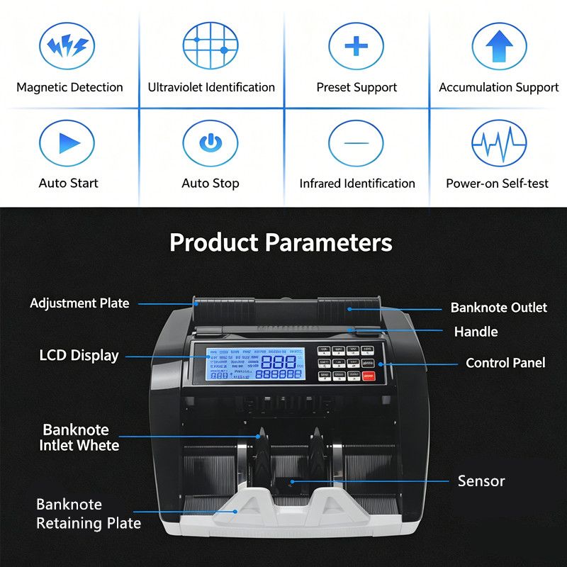 Australian Note Bill Money Cash Counter Machine with Value Count 4