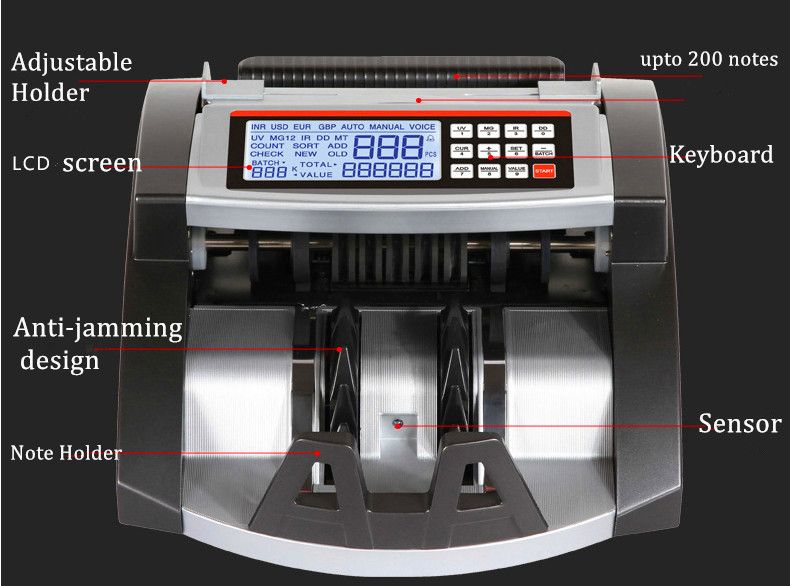 Australian Note Bill Money Cash Counter Machine with Value Count 4