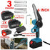 Mini Chainsaw 6" Cordless – 2 Batteries, One‑Hand Use, Copper Motor, Safety