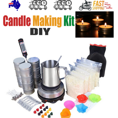 DIY Candle Making Kit 1KG Wax Bean Electric Wax Melter Pouring Pot Thermometer