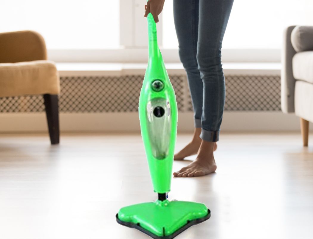 Handheld Steam Mop, 1300W, 90-Degree Tilt Head, 300ml Tank, IPX4, Green
