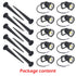 10PCS 12V LED Garden Spotlights, IP65 Waterproof, 550-600 Lumens, Warm White