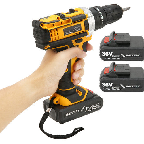 48V BRUSHLESS HEAVY DUTY CORDLESS DRILL IMPACT DRIVER KIT HAMMER +2 BATTERY Box