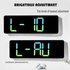16" Green gradient color Large Digital Big Jumbo LED Wall Desk Clock Display With Temperature Calendar