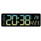 16in Jumbo LED Digital Wall Clock Green Remote Alarm Temperature Calendar