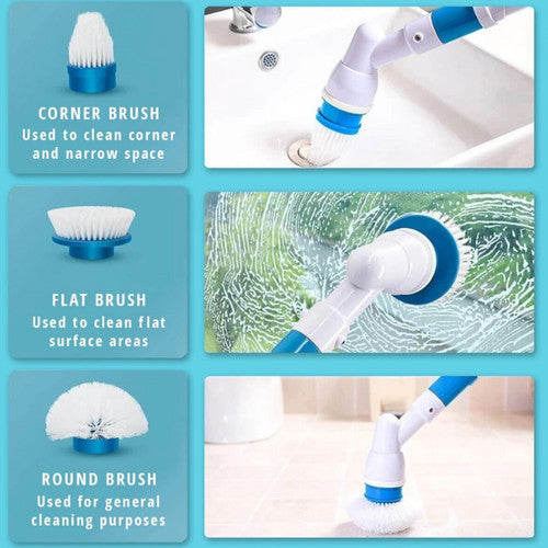 10PCS Rechargeable Spin Scrubber Electric Turbo Scrub Cleaning Brush Cordless Kit