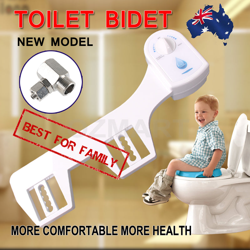 Toilet Bidet Seat Hygiene Water Wash Clean Unisex Easy Attachment Dual Nozzles