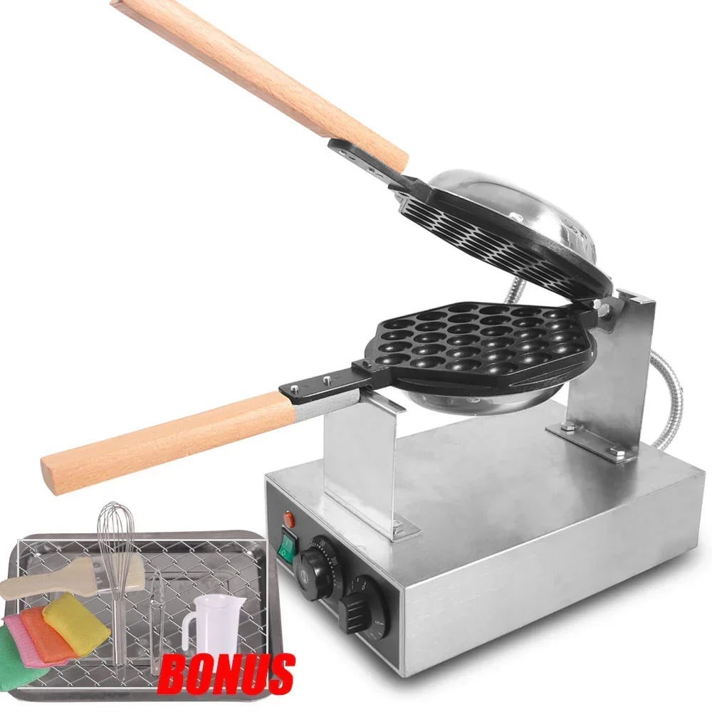 Commercial Egg Puff Waffle Maker – Non‑Stick, 1.4kW, Stainless Steel, 240V