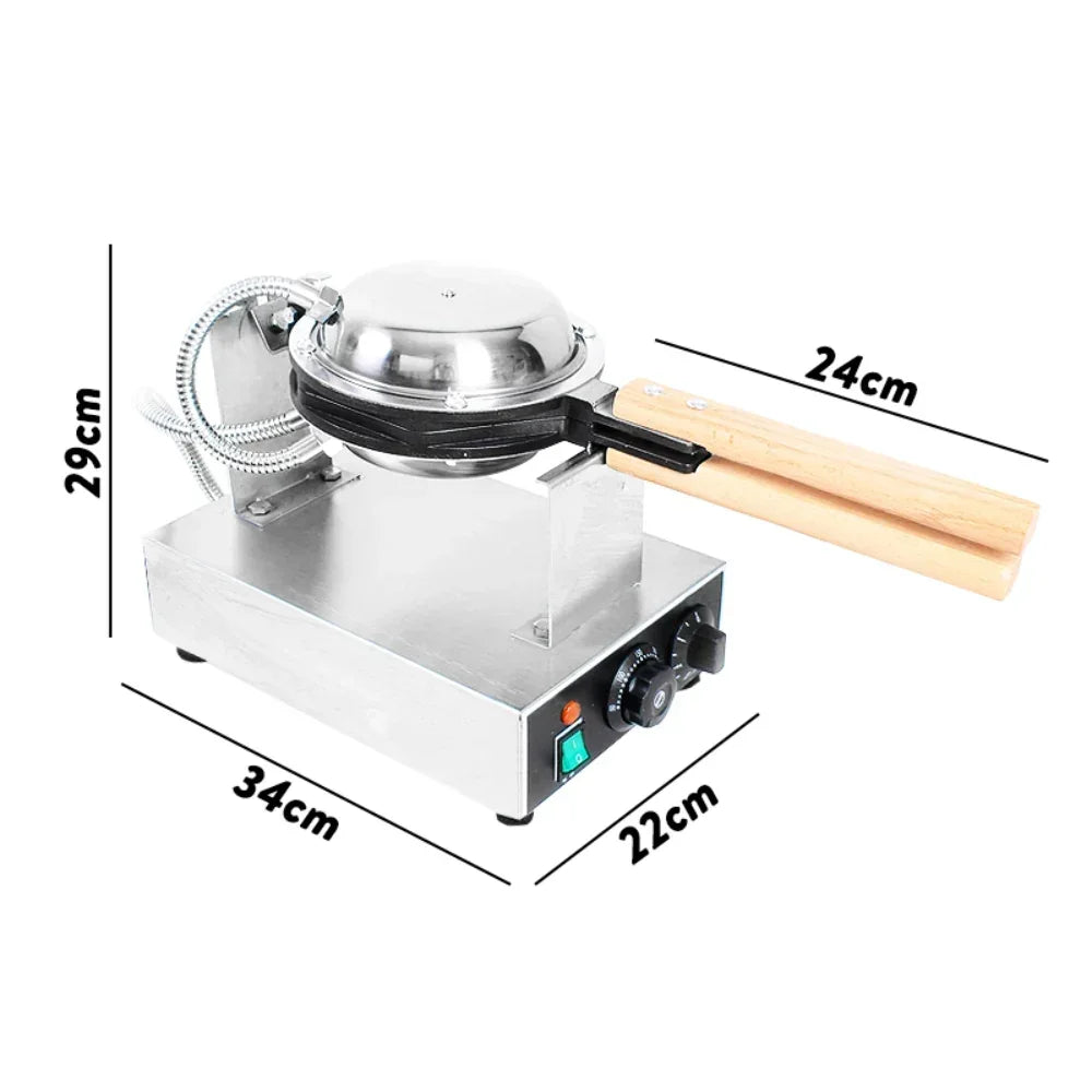Commercial Egg Puff Waffle Maker – Non‑Stick, 1.4kW, Stainless Steel, 240V