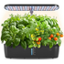 Hydroponics Growing System 12 Pod Indoor Herb Garden Kit LED Grow Light 4L Black