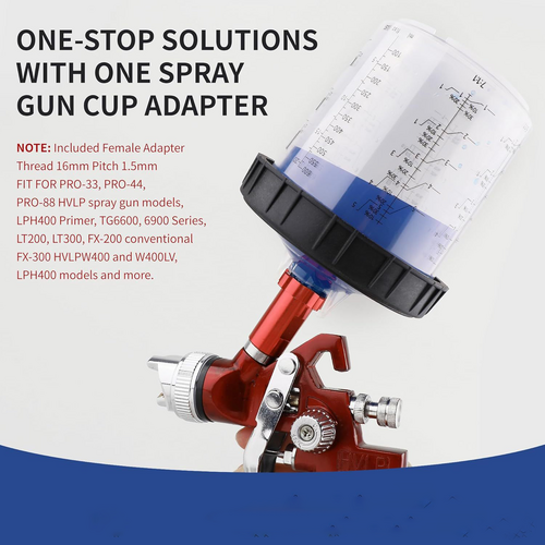 50 Sets Paint Spray Gun Cup Lids Liners Kit with Micron Filter  600ML Clear