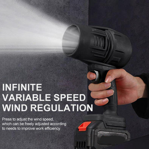 Cordless Blower Portable Handheld Electric Brushless Turbo Jet Fan w/2 Batteries