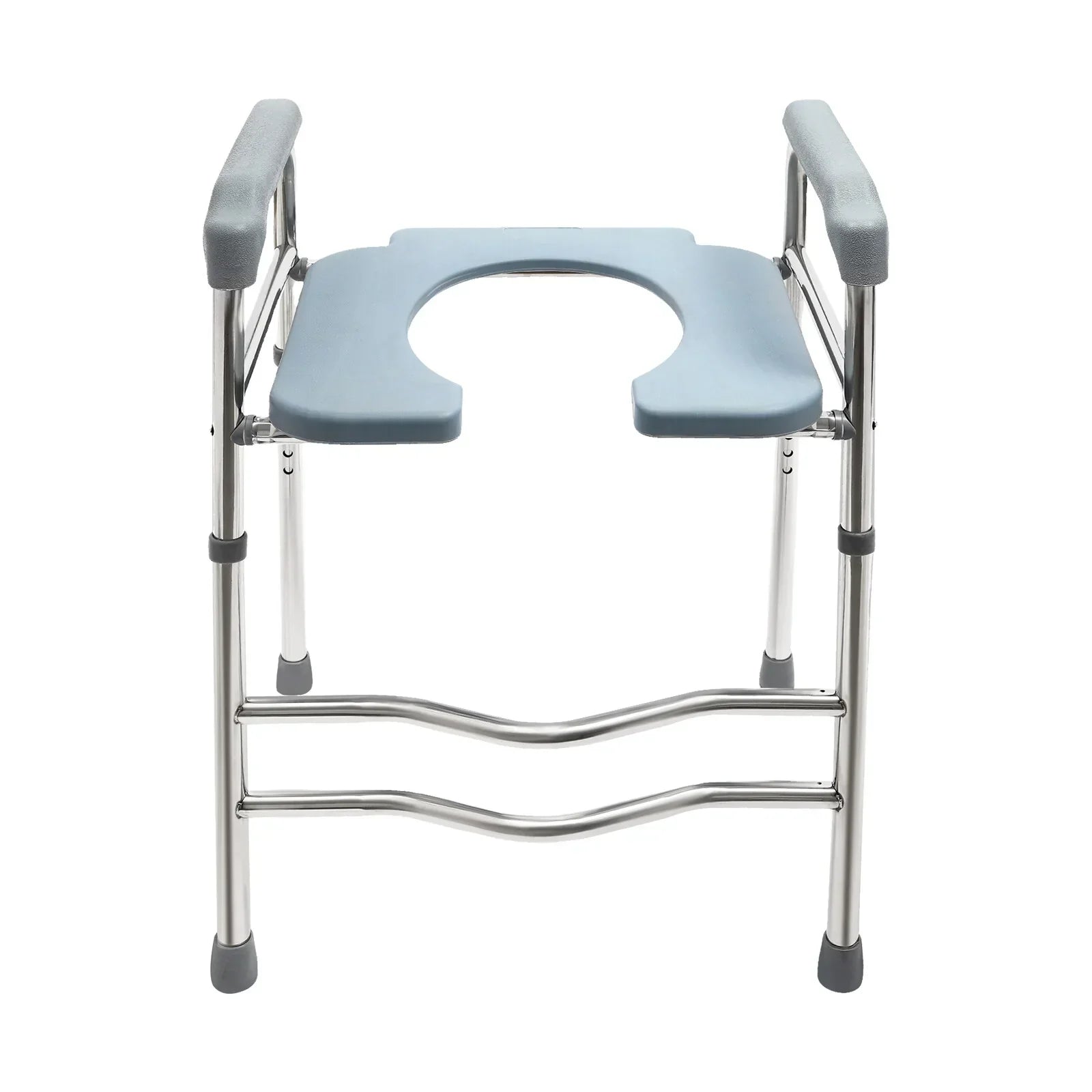 Upgrade 64-74cm Raised Toilet Seat Riser w/ Arms For Elderly Handicap Bathroom