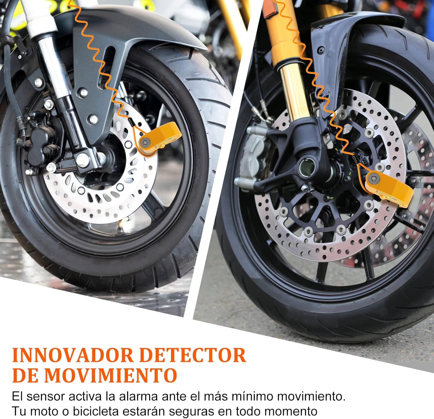 Motorcycle Alarm Disc Lock 110dB Brake Security Lock with Keys Red