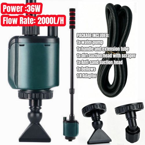NEW 2000L/H 36W Aquarium Tool Electric Fish Tank Pump Water Changer Sand Washer AU