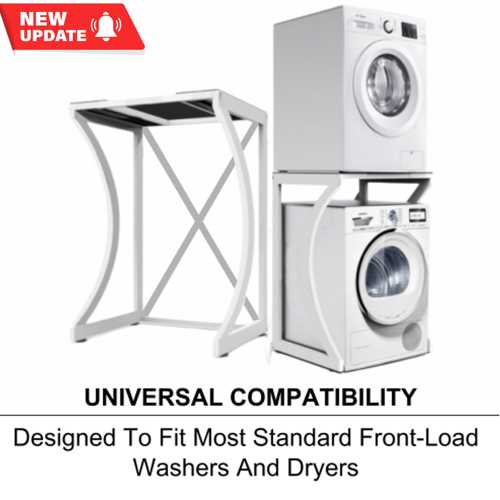 Heavy Duty Dryer Stand Rack Steel Washer Dryer Mini Fridge Stand White