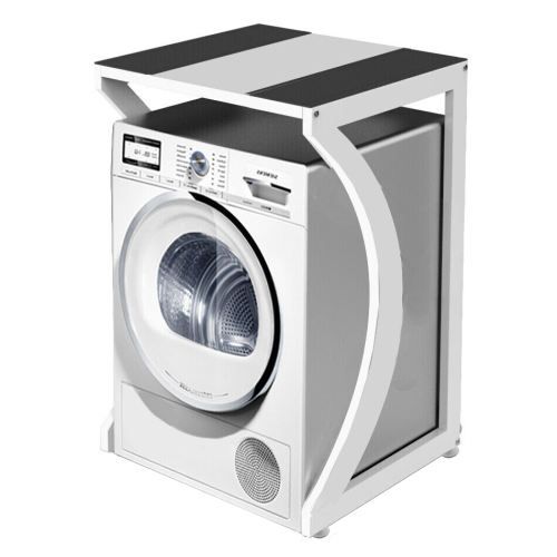 Heavy Duty Dryer Stand Rack Steel Washer Dryer Mini Fridge Stand White