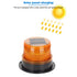 Solar Powered LED Flashing Beacon Light, 12-24V Amber Emergency Magnetic Warning Yellow