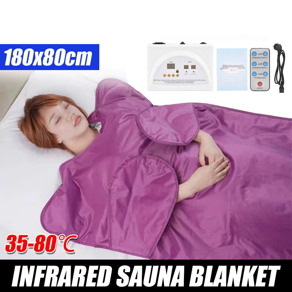 Updated Far Infrared Sauna Heating Blanket Fat Removal Body Detox Weight Loss AU