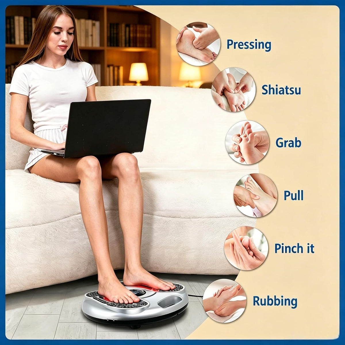 EMS TENS Foot Massager Electric Muscle Stimulator Remote Timer Leg Relaxation AU