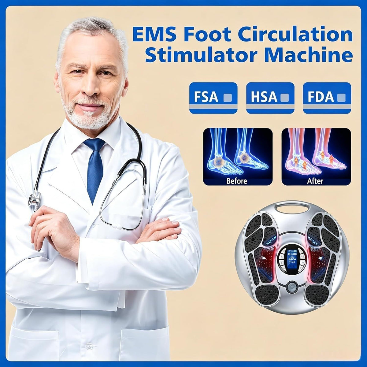 EMS TENS Foot Massager Electric Muscle Stimulator Remote Timer Leg Relaxation AU