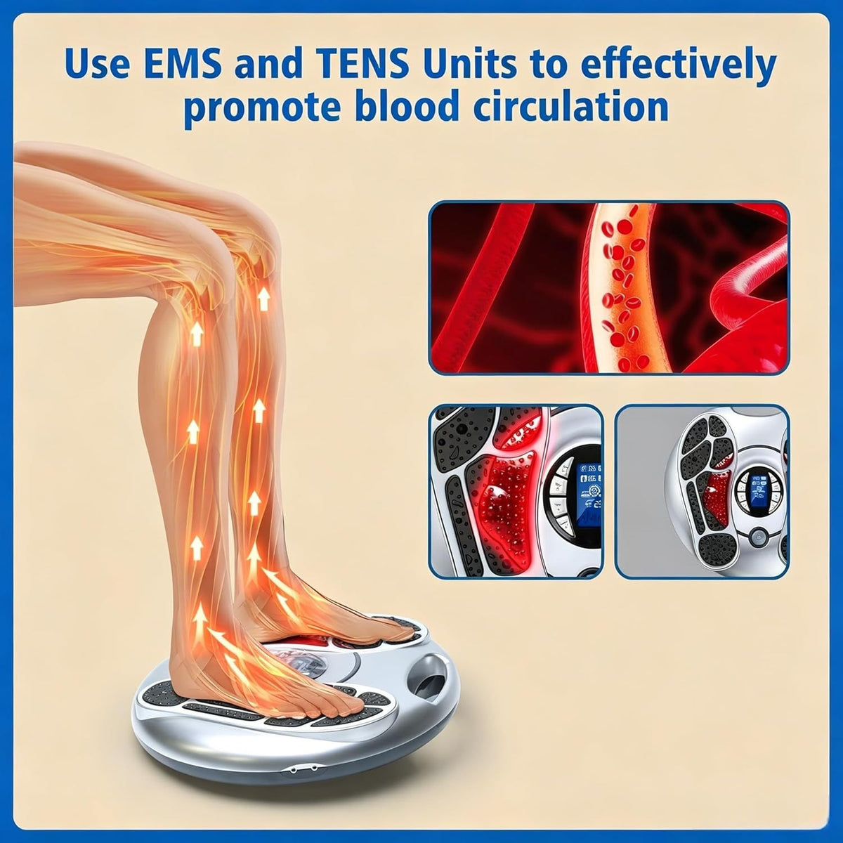 EMS TENS Foot Massager Electric Muscle Stimulator Remote Timer Leg Relaxation AU