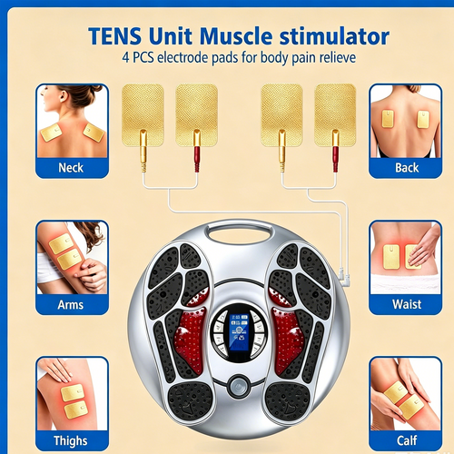 EMS TENS Foot Massager Electric Muscle Stimulator Remote Timer Leg Relaxation AU