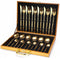 24pc Elegant Gold Stainless Steel Flatware Set Knife Fork Spoon Cutlery