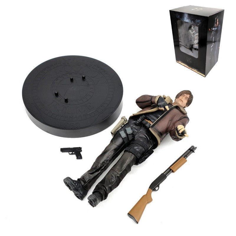 Resident Evil Leon Scott Kennedy Figure Game Model Statue Toy 33cm