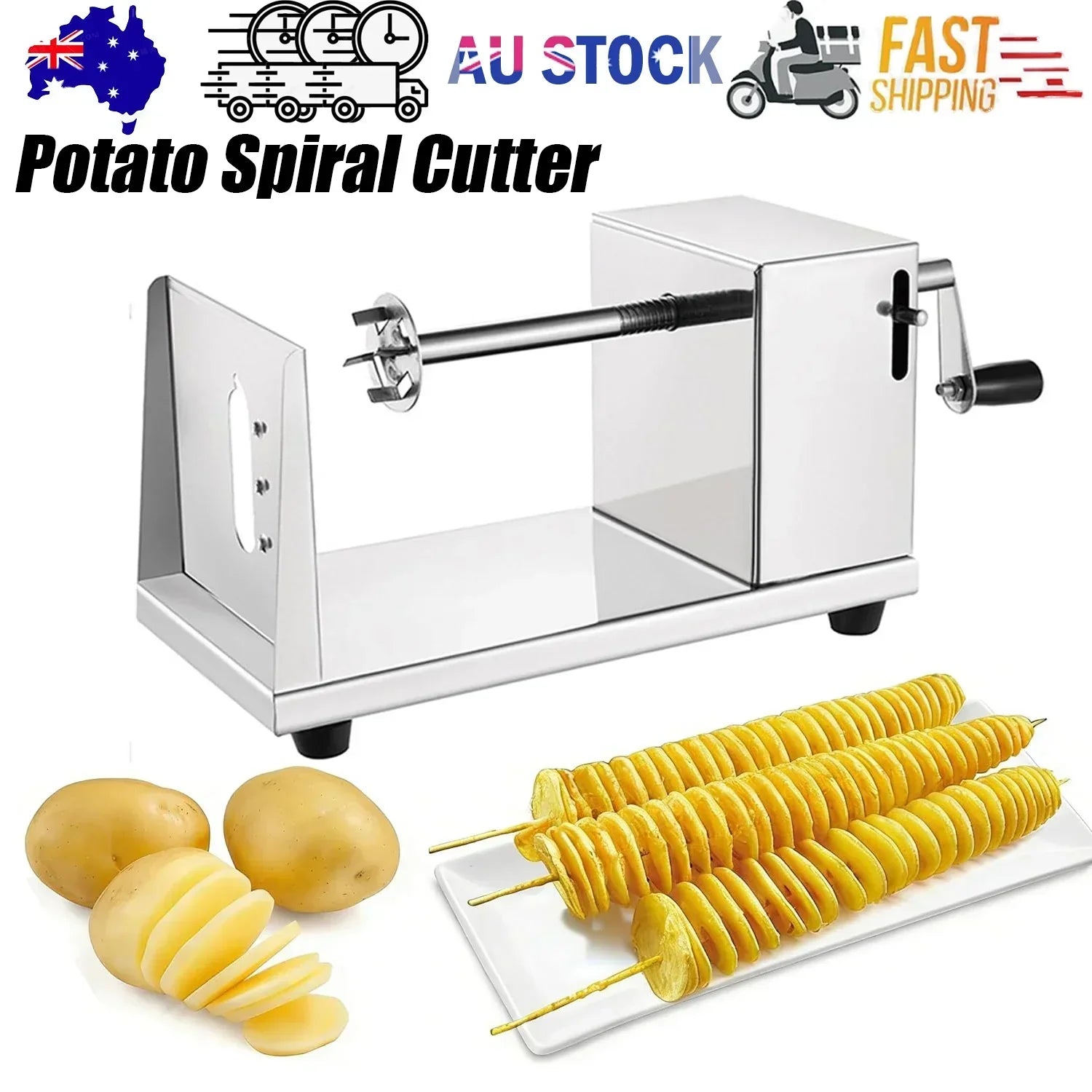 Potato Twister Tornado Slicer Cutter Stainless Steel Vegetable Spiral Machine