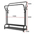 Black Heavy Duty Metal Double Clothes Rail Rack Garment Hanging Shoe Storage Shelf AU