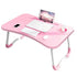 PINK Laptop Stand Table Foldable Desk Computer Study Bed Adjustable Cup Slot Tray