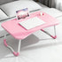 PINK Laptop Stand Table Foldable Desk Computer Study Bed Adjustable Cup Slot Tray