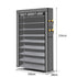 9 Tier Shoe Rack Portable Storage Cabinet Organiser Portable Wardrobe W/ Cover Gray