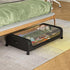 Black Under-Bed Storage Rack with Wheels Sturdy Easy to Move for Bedroom AU