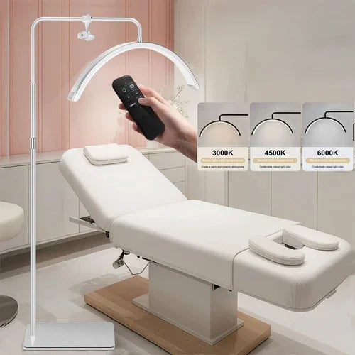 White Half Moon Floor Fill Lamp for Salon Tattoo Eyelash Makeup Beauty LED Lash Light