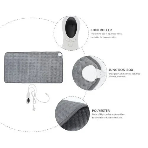 Electric Heat Pad Adjustable Heating Mat Warmer Blanket Back Pain Relief 60x30cm