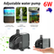 6W Adjustable Flow Aquarium Pump Water Submersible Fish Tank Fountain Pond Marine