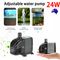 24W Adjustable Flow Aquarium Pump Water Submersible Fish Tank Fountain Pond Marine