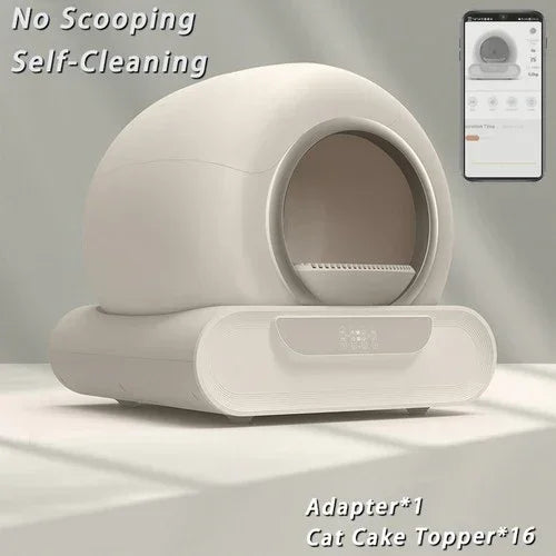 65L Remote Control Automatic Self Cleaning Cat Litter Box Smart App Easy-Clean