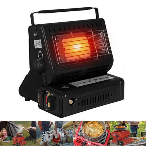 Portable Camping Gas Heater Stove 1300W Outdoor Butane Heating Cooker Black