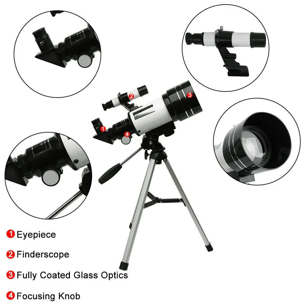Astronomical Telescope 150x With Tripod Phone Adapter Monocular Moon Observation