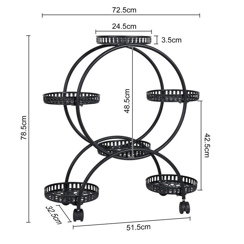 4 Layer 6 Pots Metal Plant Stand Flower Holder Rack Display Holder Shelf Garden