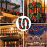 RED 9FT Xmas Christmas Garland Artificial Wreath with LED Lights Stairs Home Rattan